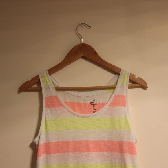 Gap Pink, White & Yellow Striped Tank Top - Picture 2 of 5